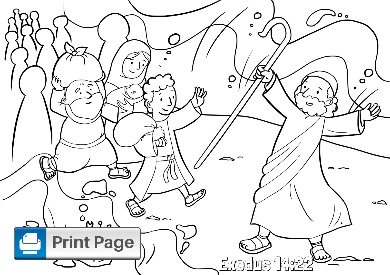 Moses Trough The Red Sea Coloring Pages