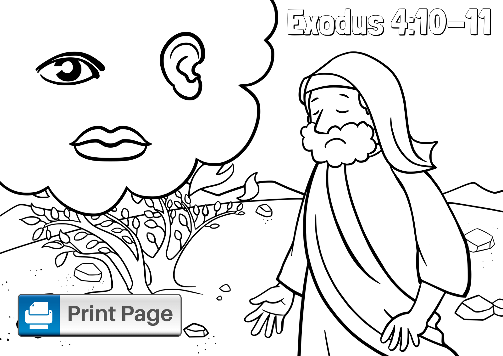 burning bush coloring pages