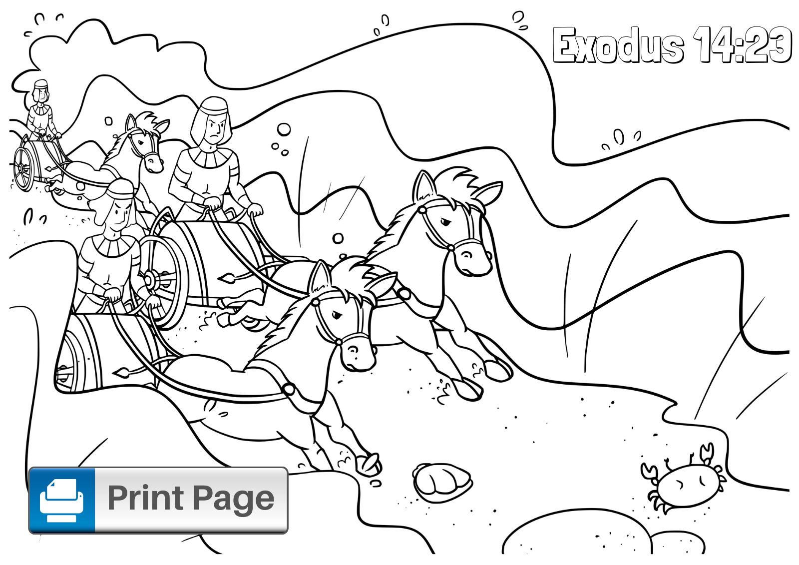 Moses Red Sea Coloring Page