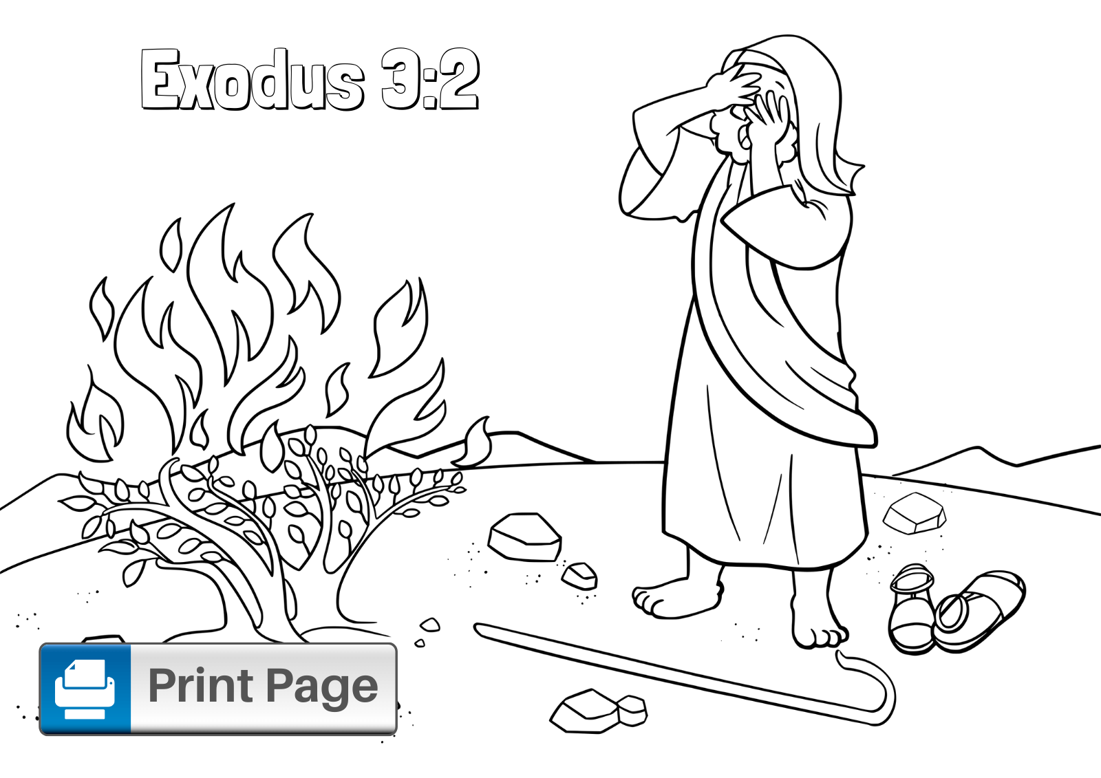 moses coloring page high quality