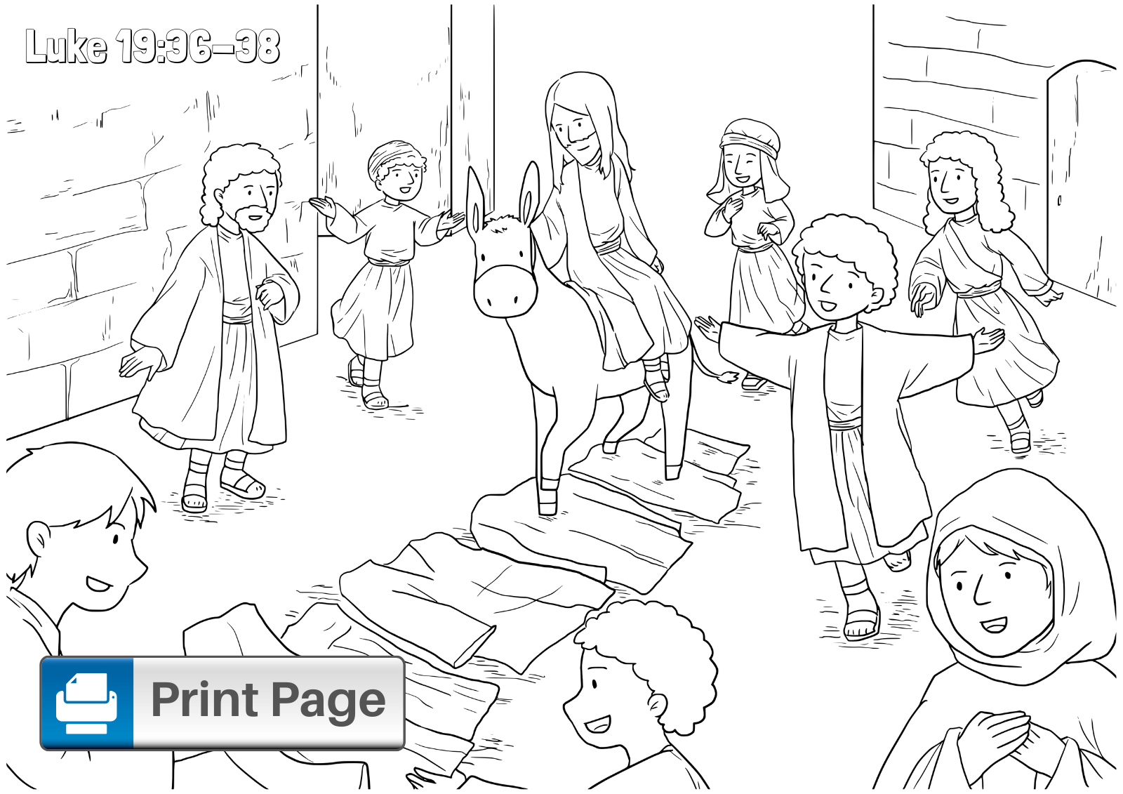 childrens coloring pages for palm sunday