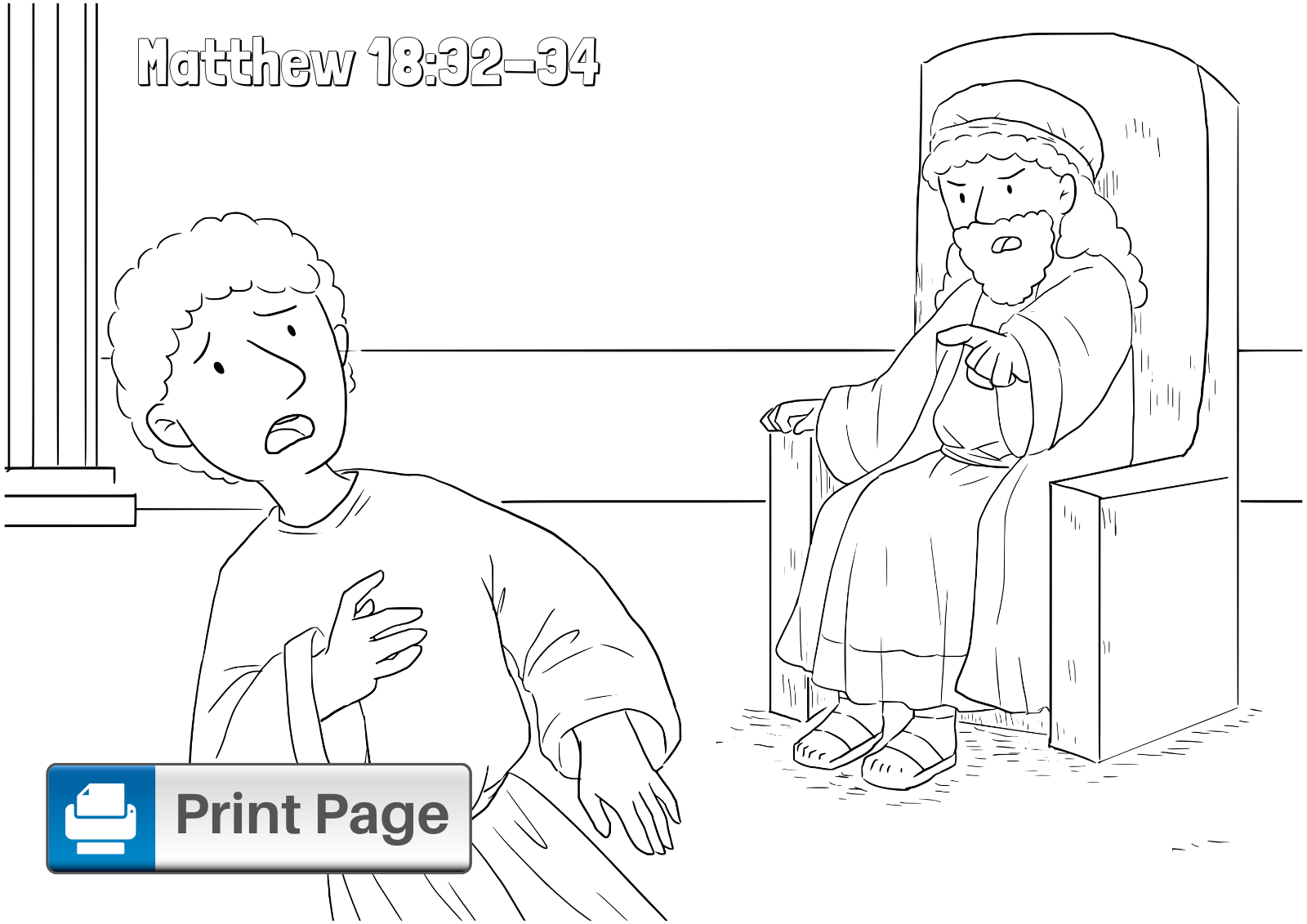 Parable of the Unforgiving Servant Coloring Page