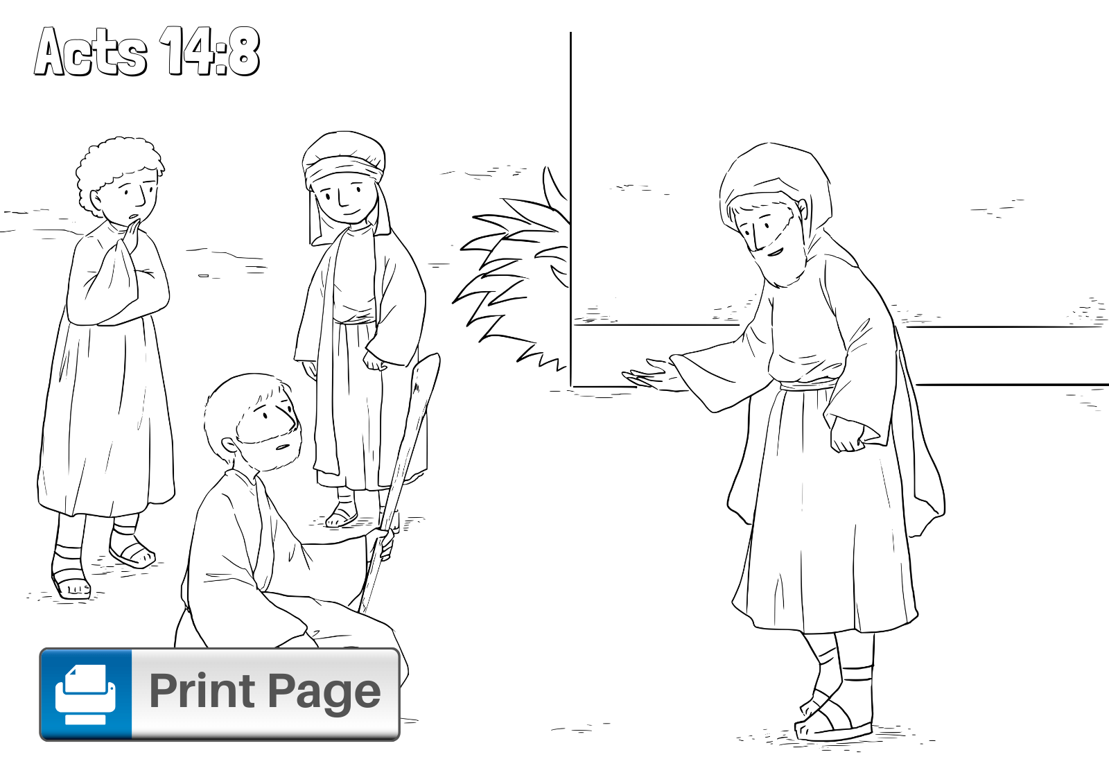 lame man walks coloring pages