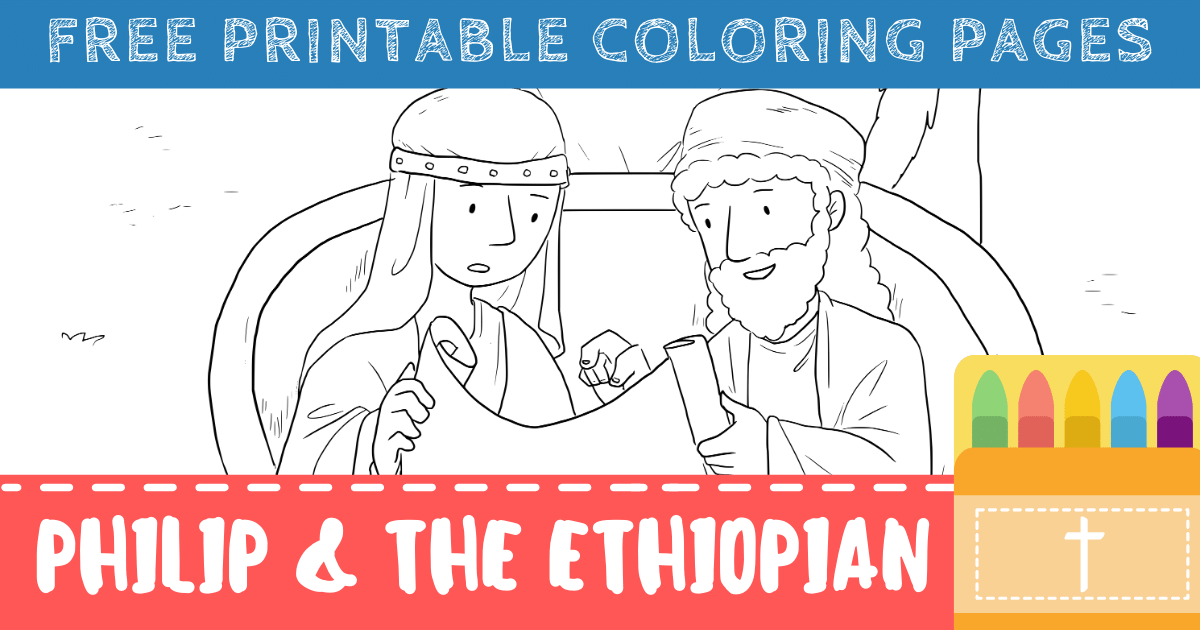 Philip and the Ethiopian Coloring Pages for Kids (Printable PDFs ...