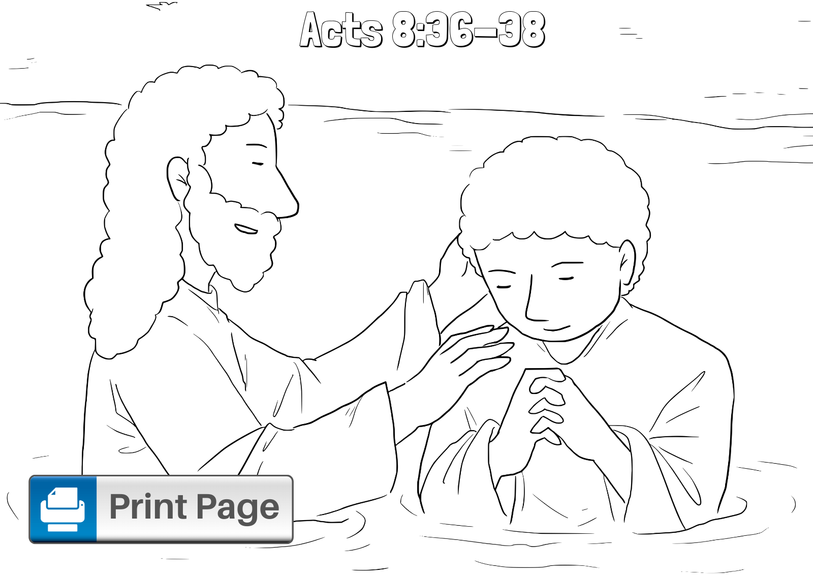 Philip and the Ethiopian Man Coloring Page