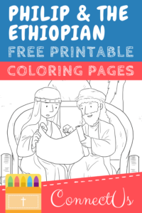 Philip and the Ethiopian Coloring Pages for Kids (Printable PDFs