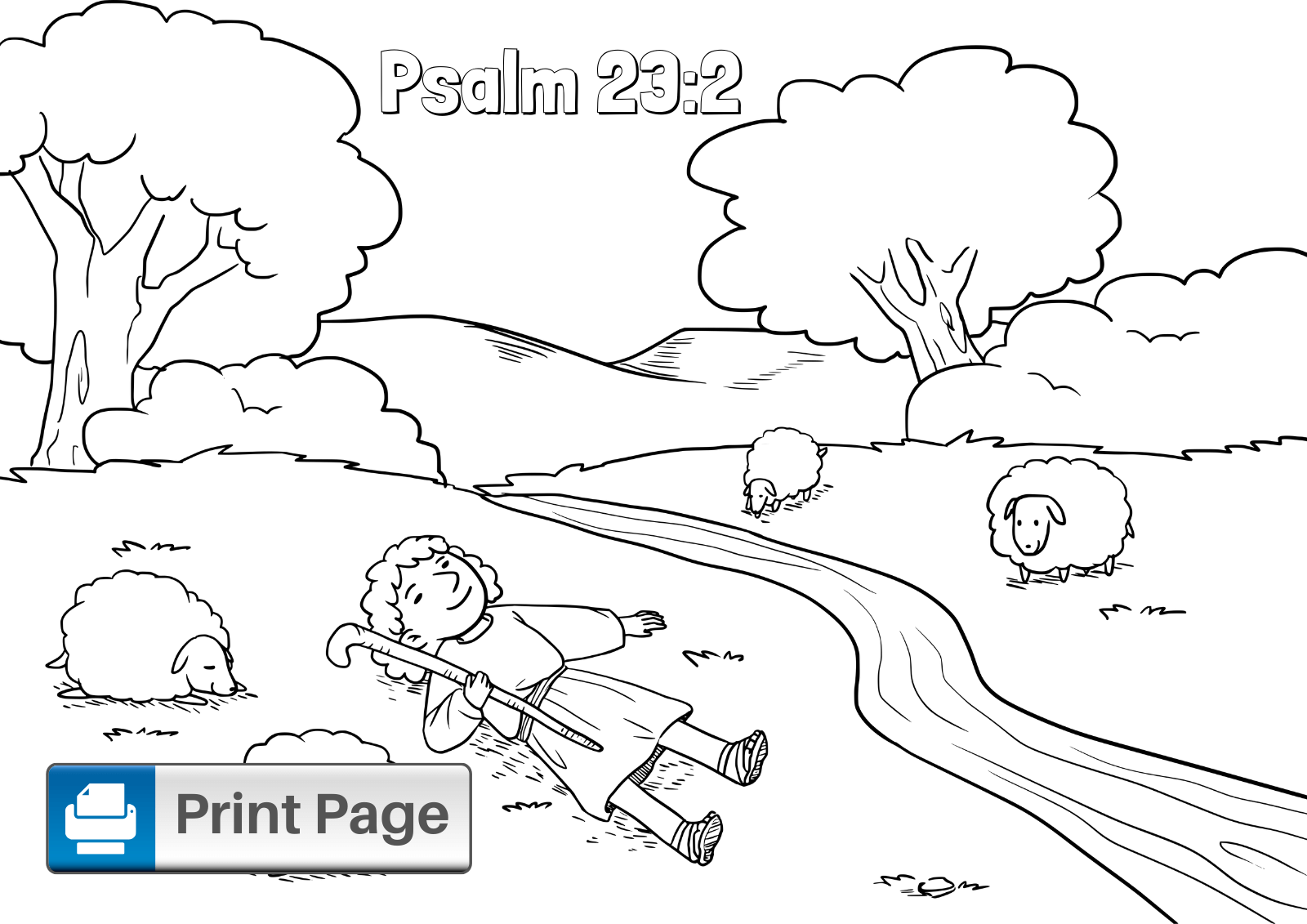 shepherd staff coloring page