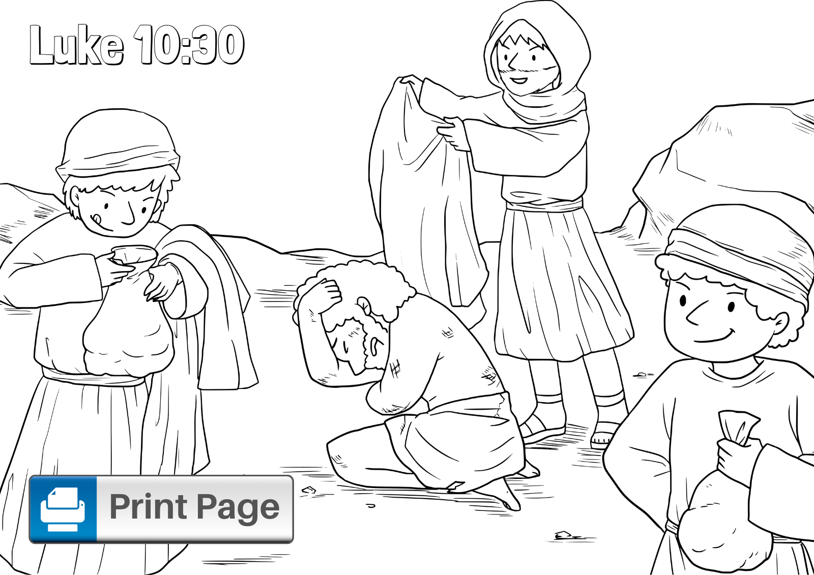 The Good Samaritan Coloring Pages For Preschoolers