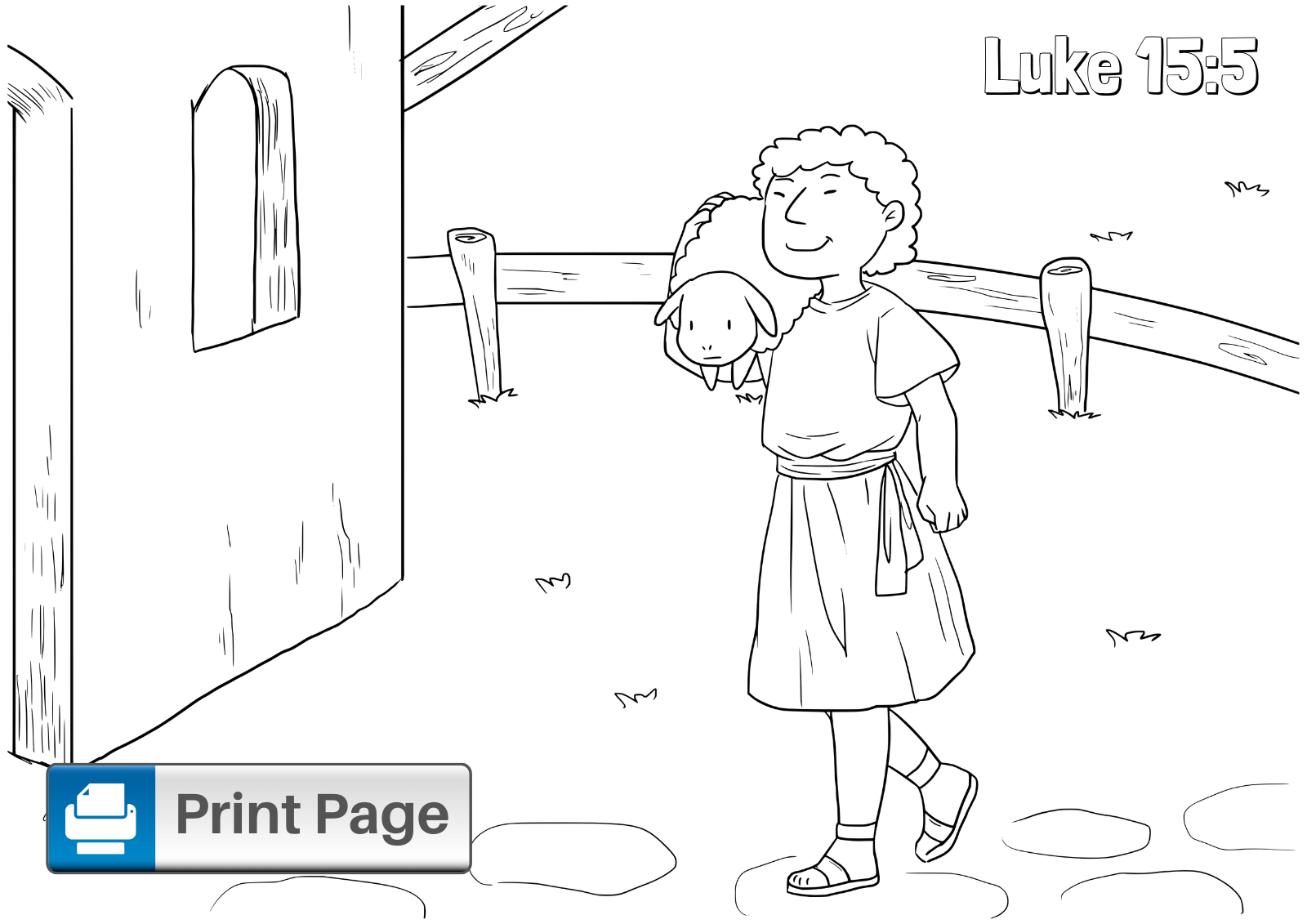 The Lost Sheep Coloring Page