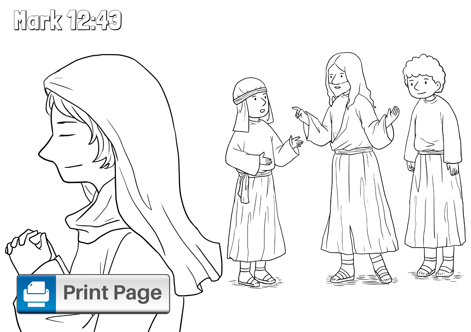 The Widows Mite Coloring Page