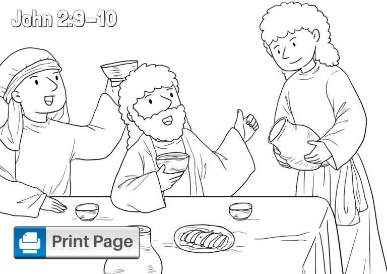 Jesus Turns Water into Wine Coloring Pages for Kids – ConnectUS