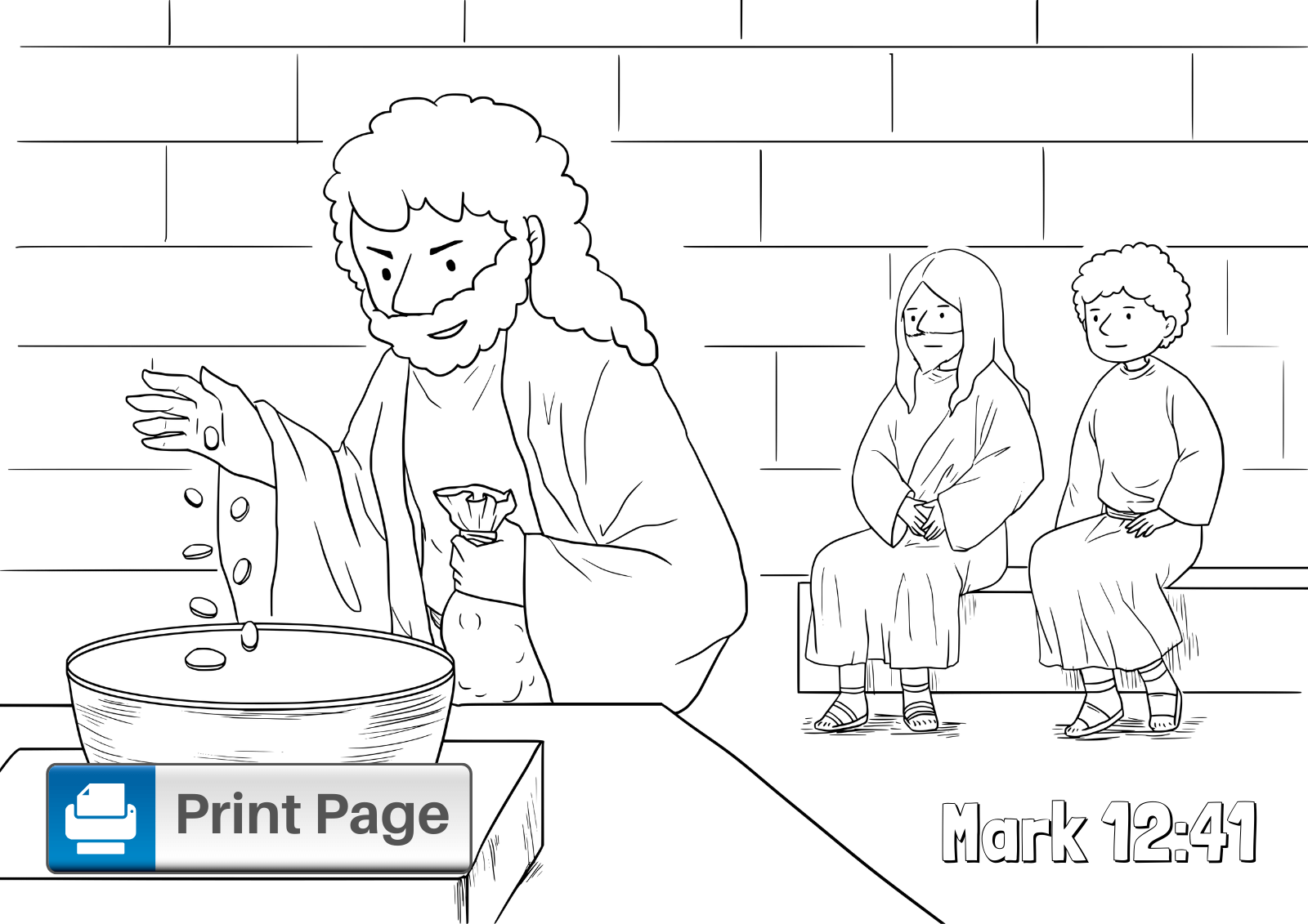 Widows Mite Coloring Page