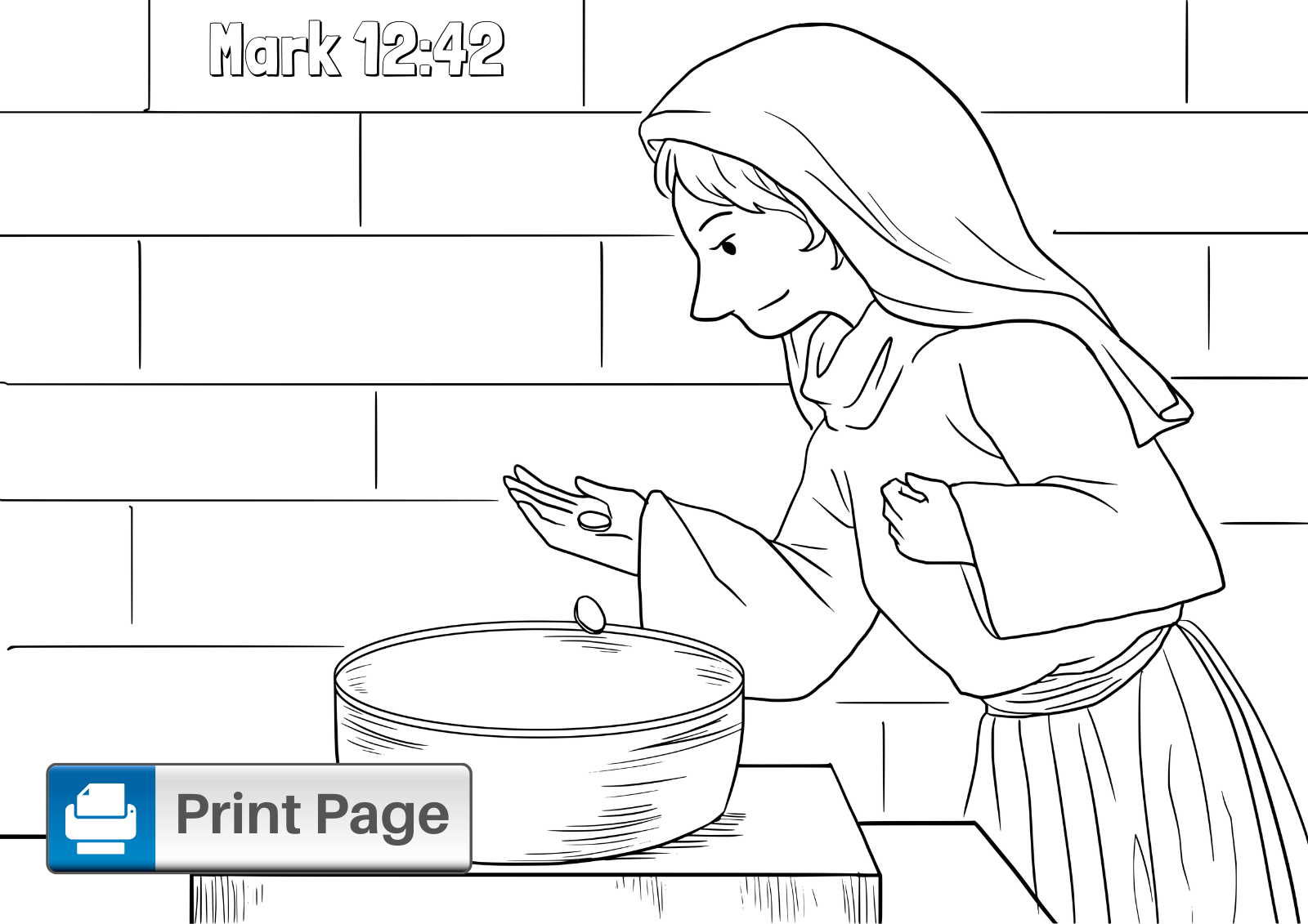 The Widow's Mite Coloring Page at gengatlinblog Blog