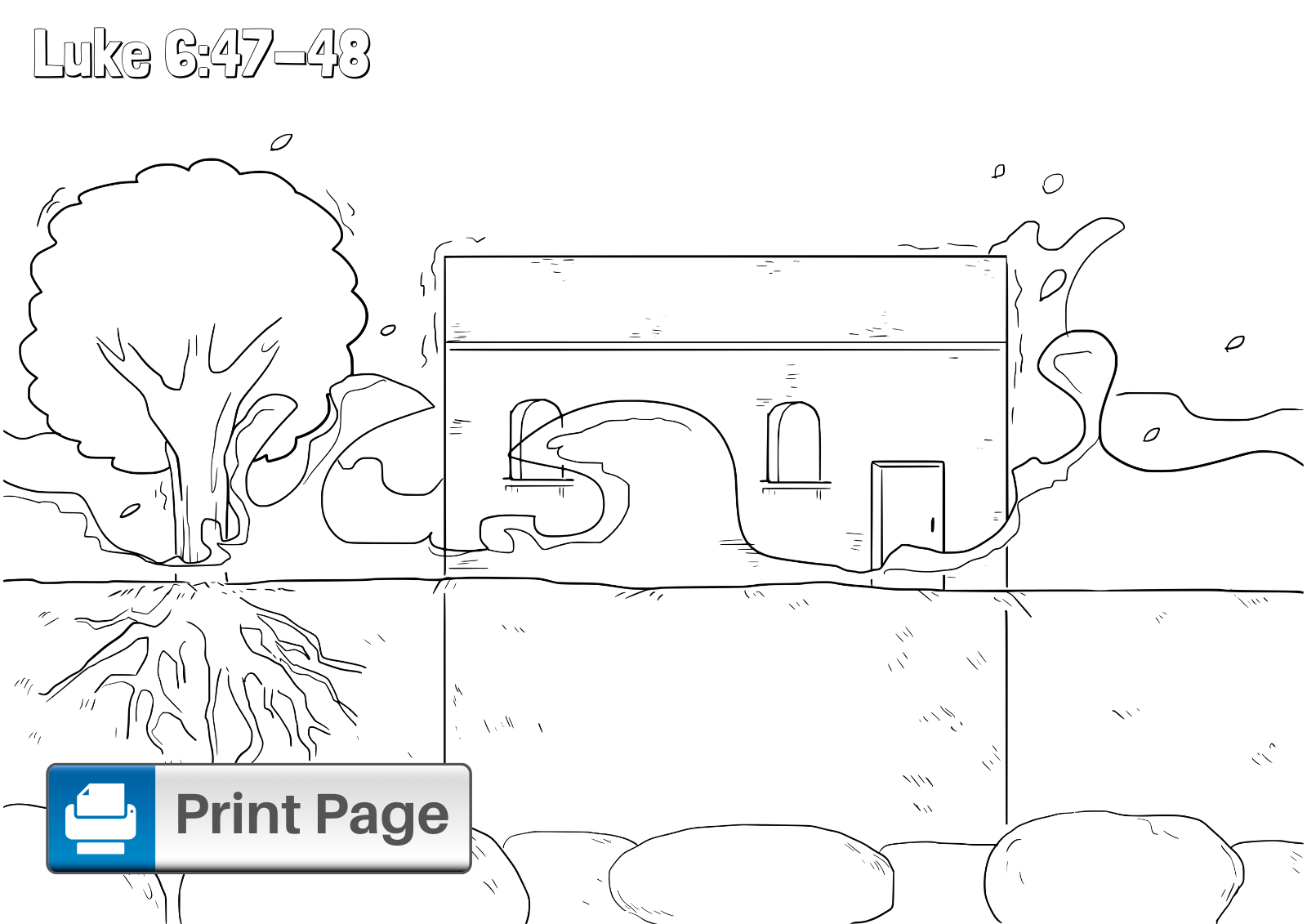 Wise Man Built His House on the Rock Coloring Page