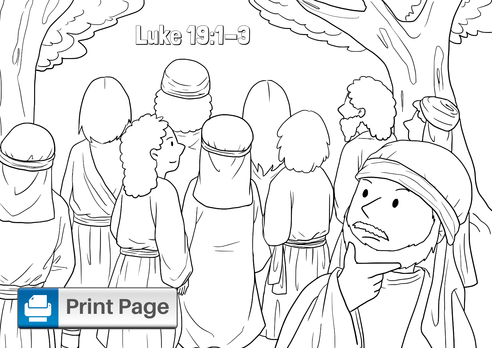 Zacchaeus Coloring Page Printable