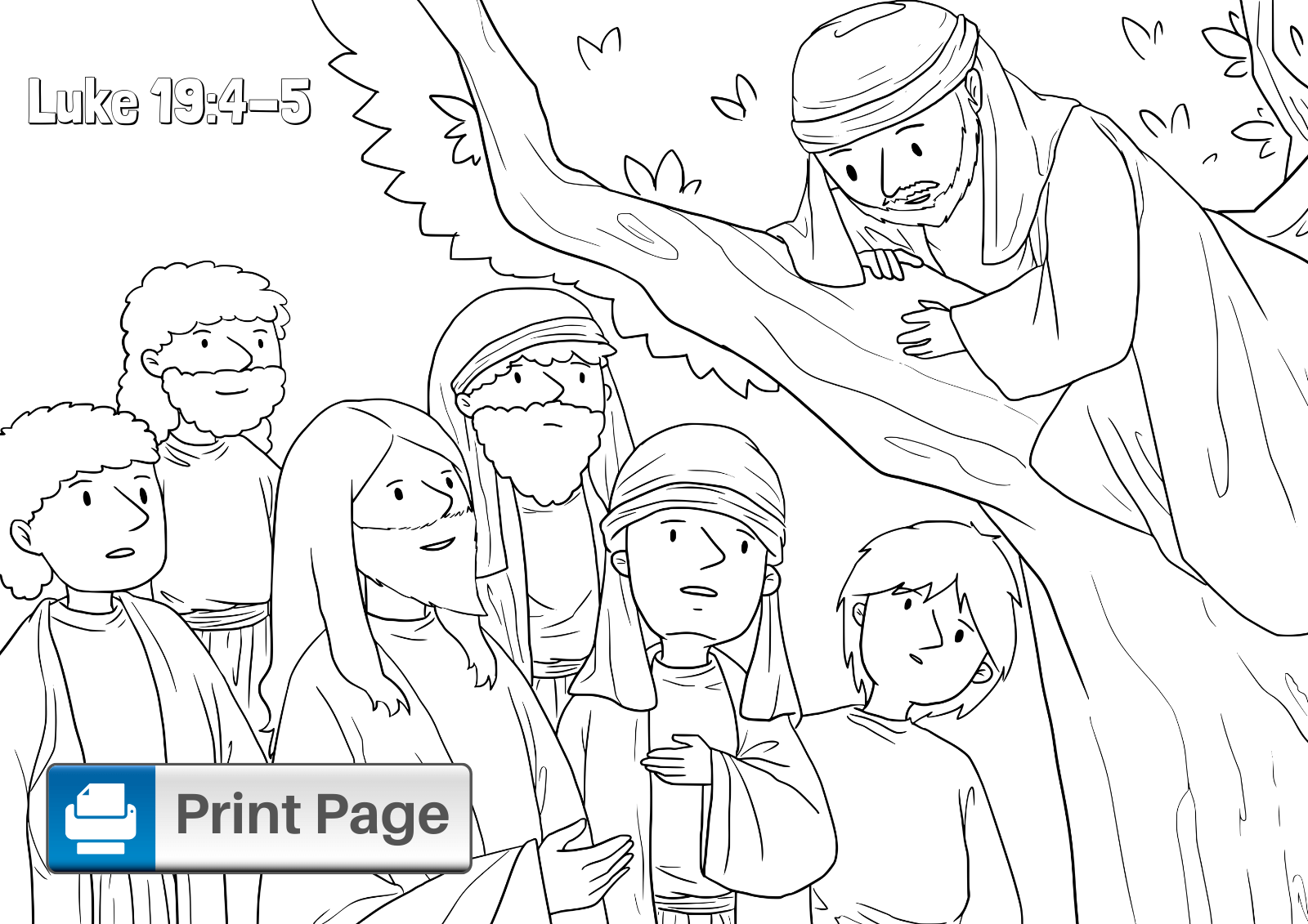 jesus and zacchaeus coloring pages