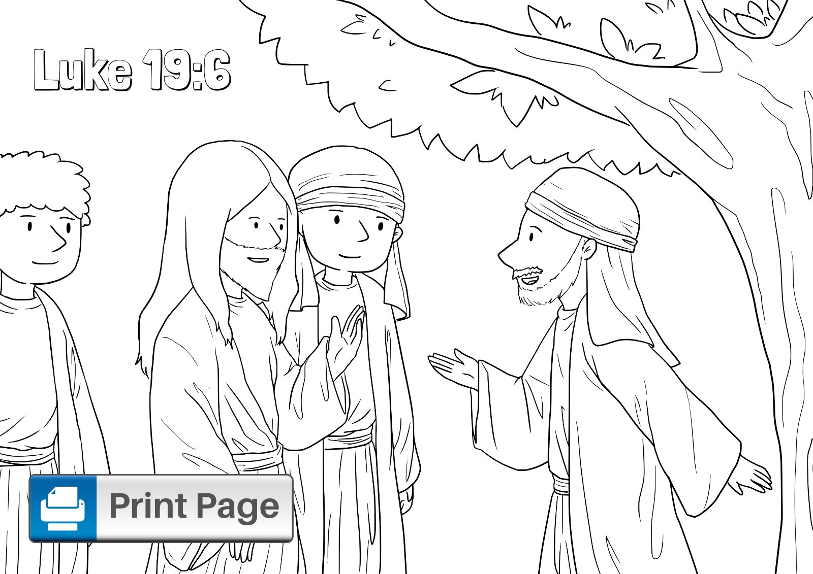 coloring pages of zacchaeus