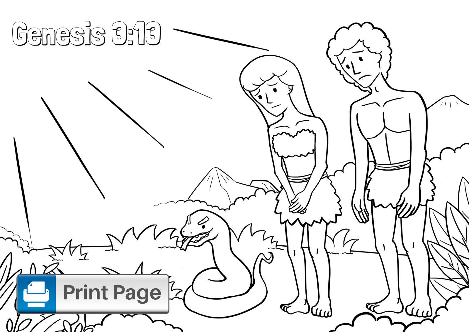 adam and eve eating apple coloring pages