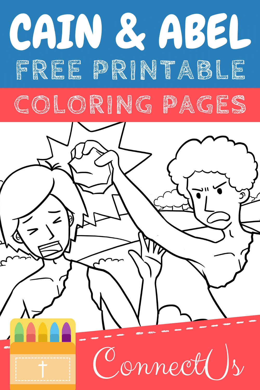 Free Cain And Abel Coloring Pages For Kids Printable Pdfs