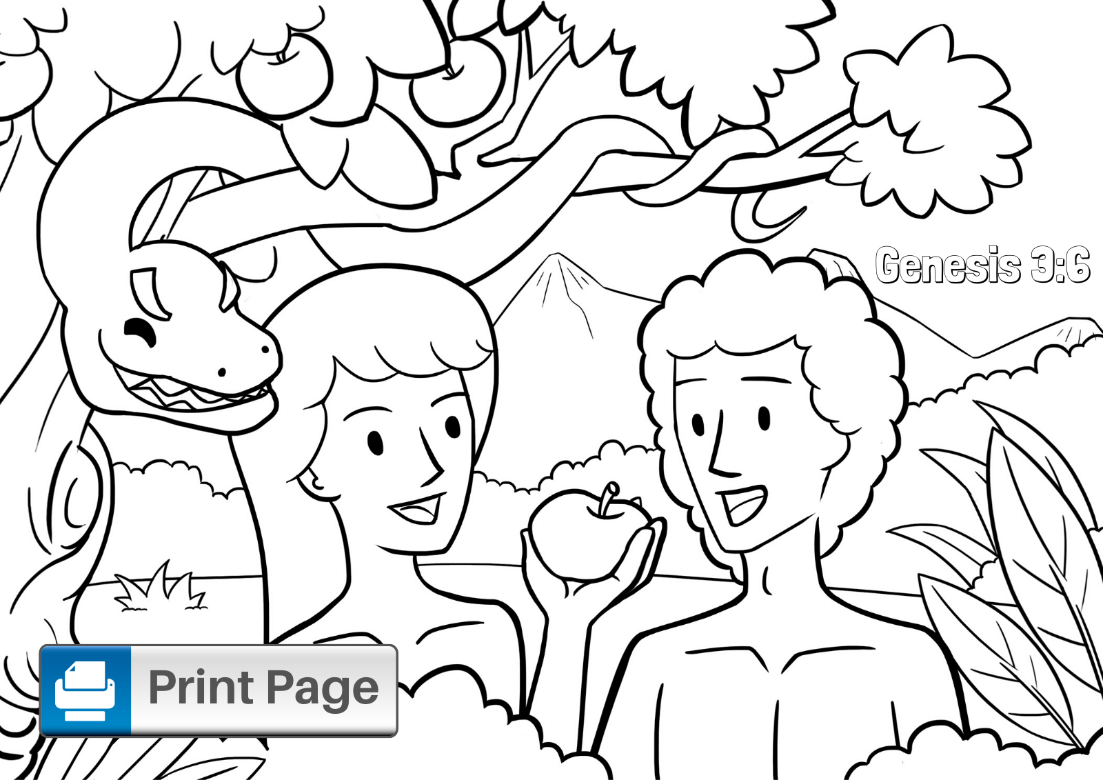 Garden of Eden Coloring Page