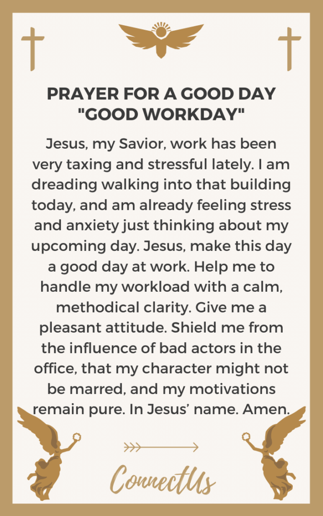 Prayer For Good Day At Work