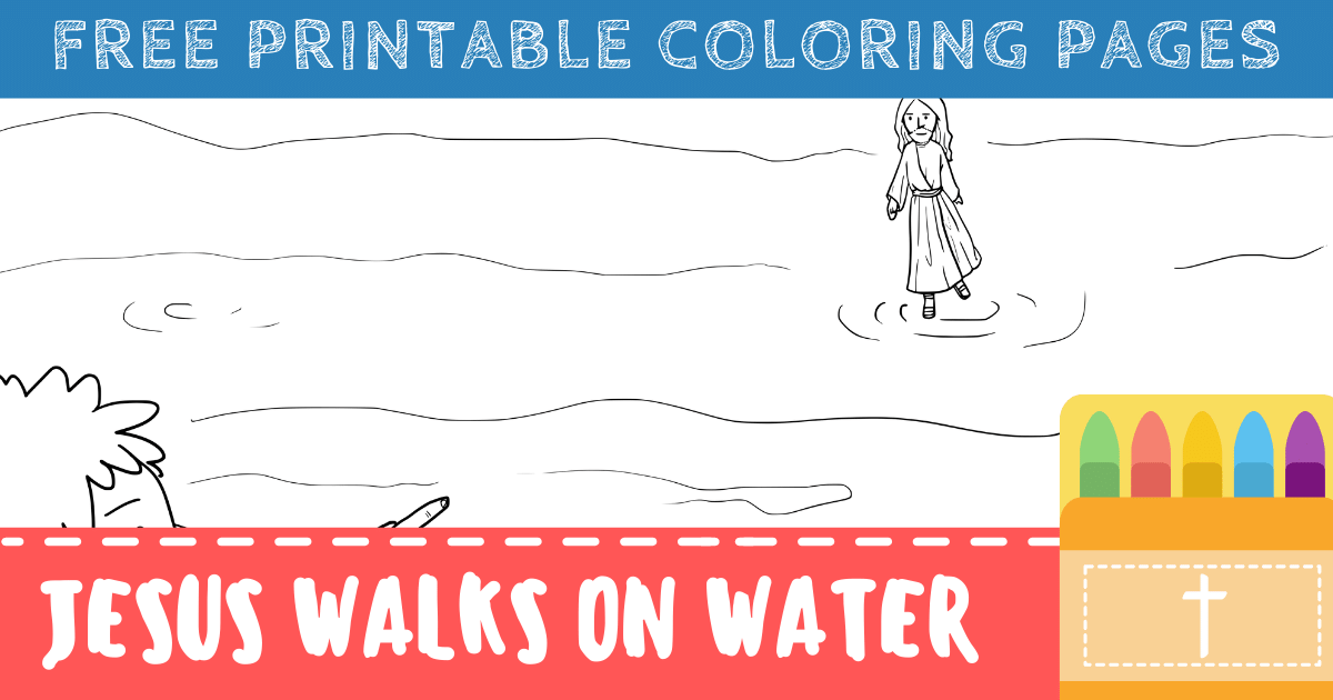 peter walking on water printable coloring pages