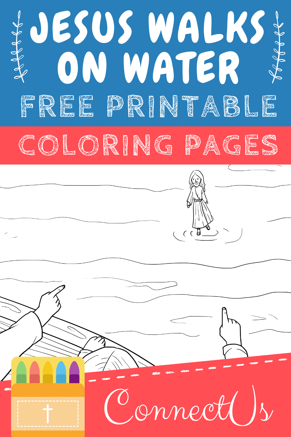 peter walking on water printable coloring pages