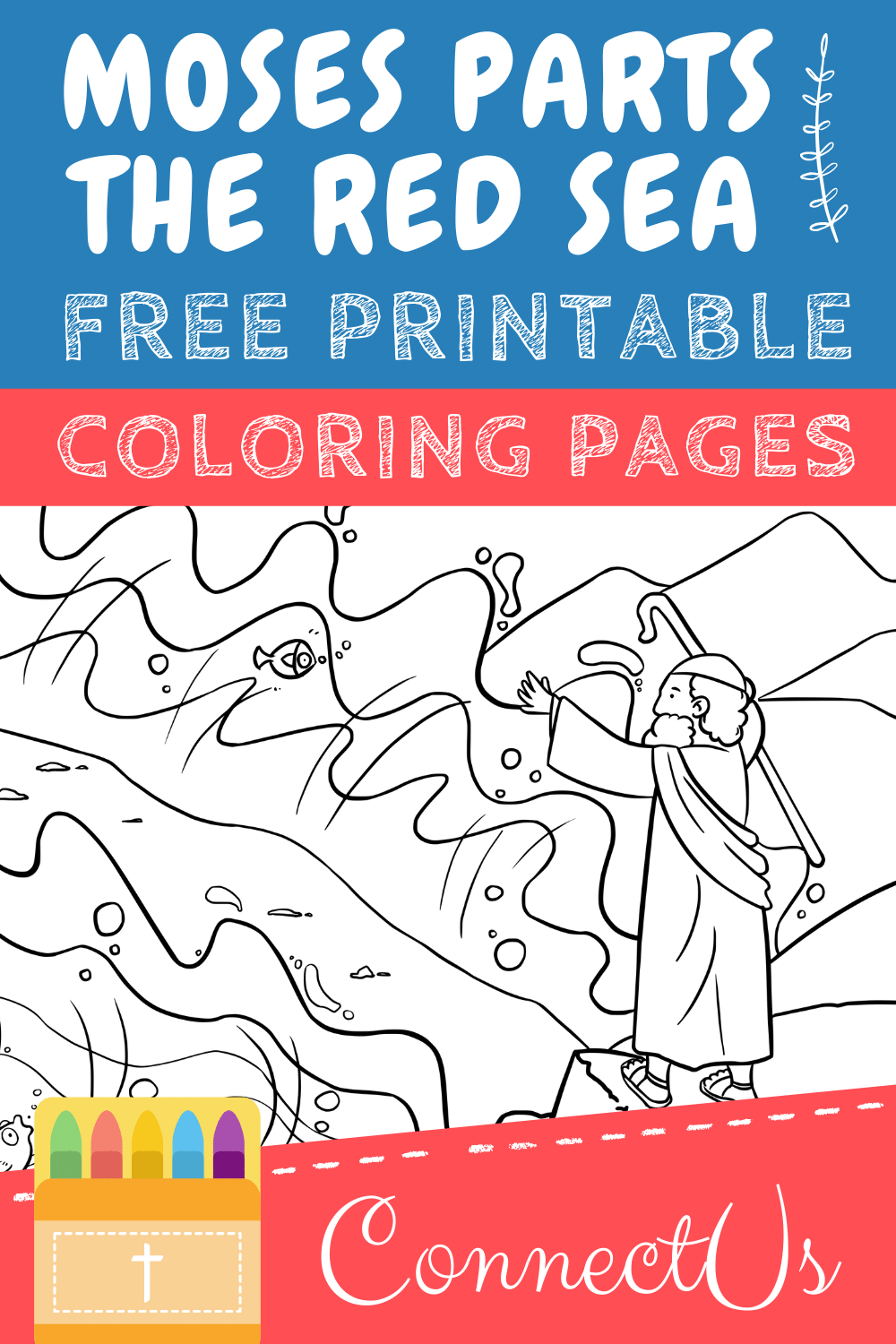 Moses Trough The Red Sea Coloring Pages