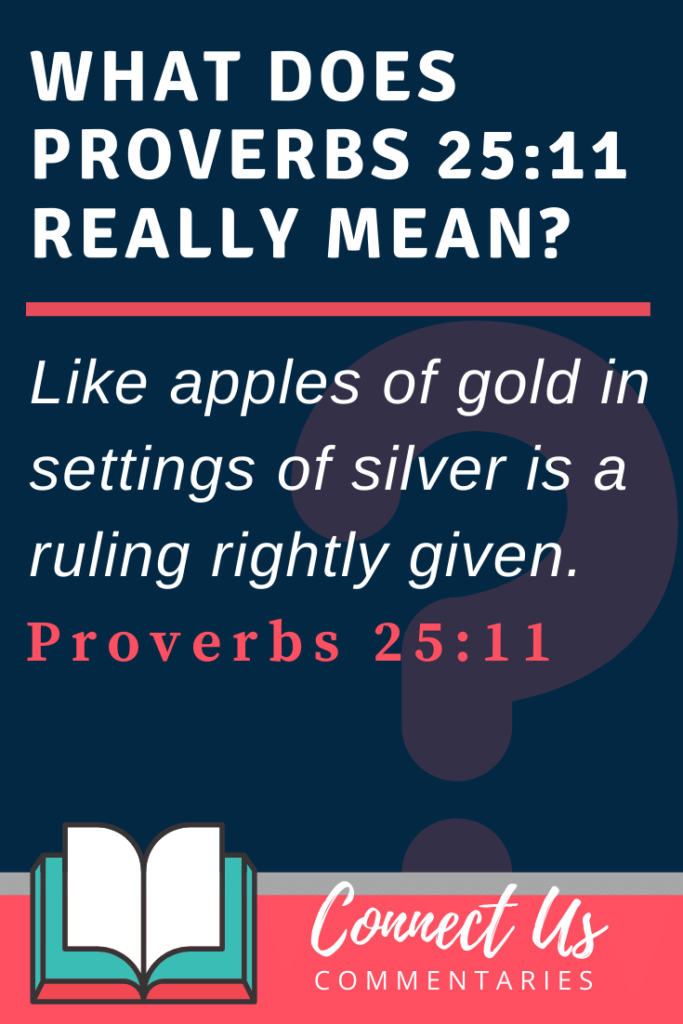 Proverbs 2511 Meaning of like Apples of Gold in Settings of Silver