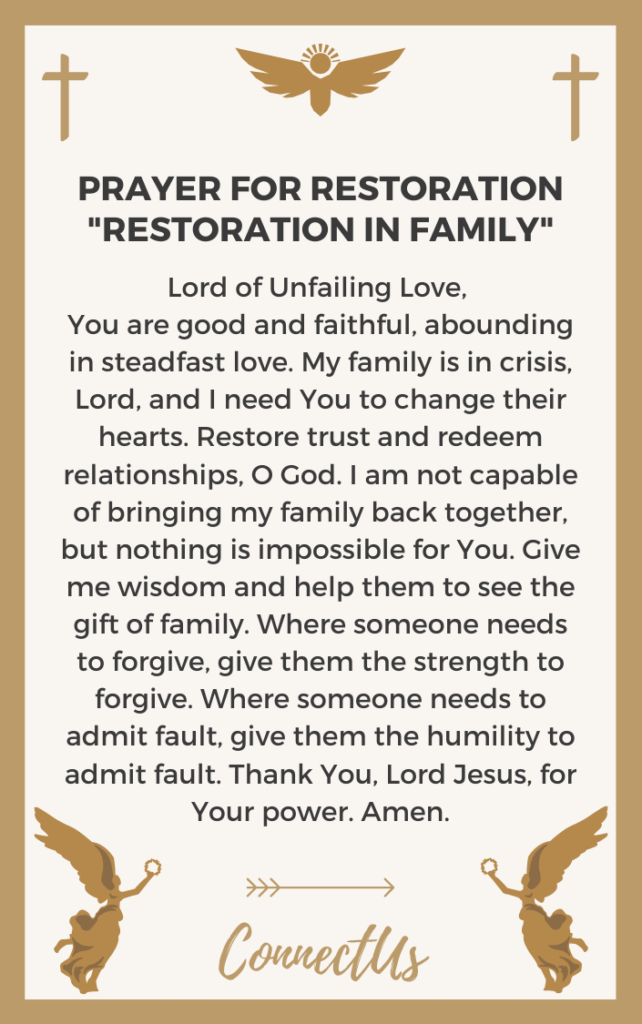 10 Strong Prayers for Restoration – ConnectUS