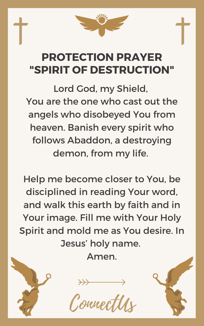 oración del espíritu de destrucción