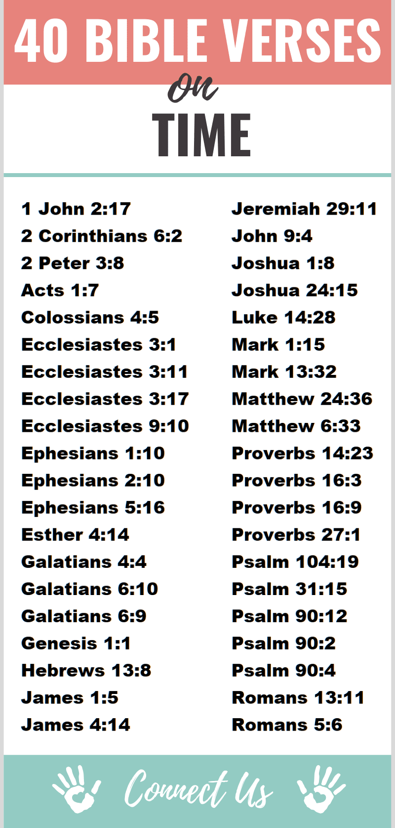 40 Bible Scriptures Time ConnectUS