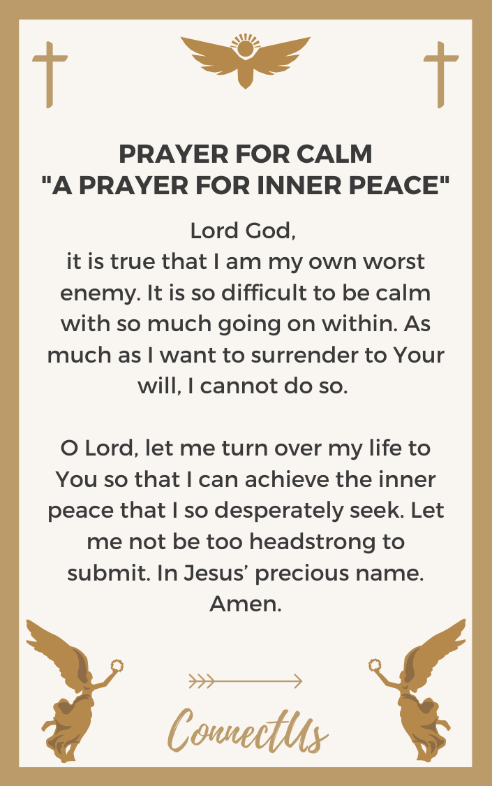 Catholic Prayers For Inner Peace