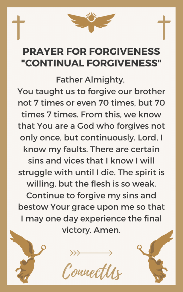 25 Strong Prayers for Forgiveness of Sins – ConnectUS