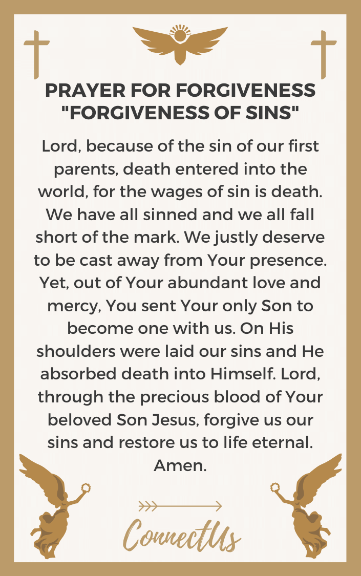 25 Strong Prayers for Forgiveness of Sins – ConnectUS