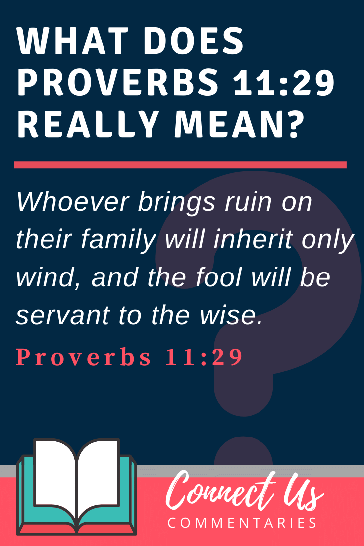 Proverbs 11:29 Meaning Of Will Inherit Only Wind – Connectus