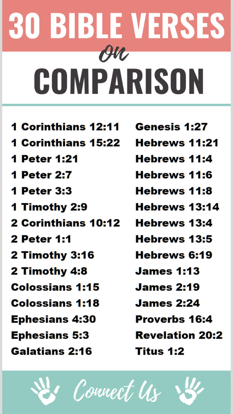 30 Best Bible Scriptures on Comparison ConnectUS