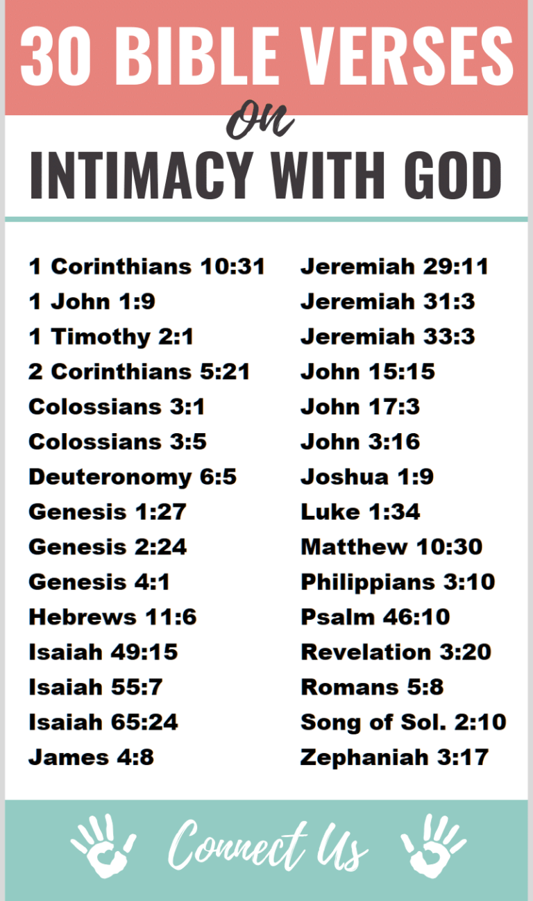 30 Powerful Bible Scriptures on Intimacy with God – ConnectUS