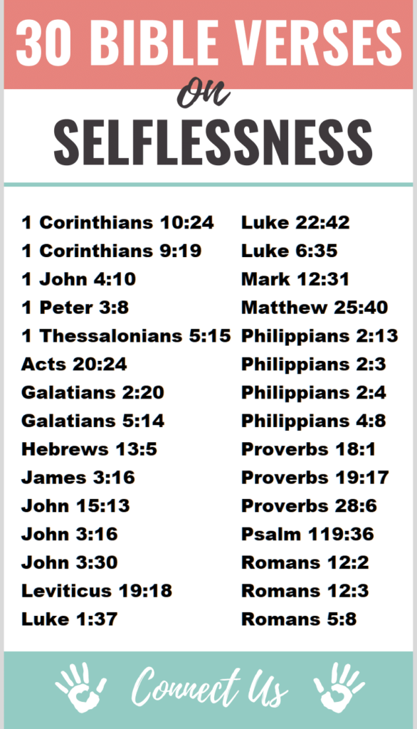 30 Strong Bible Scriptures On Selflessness – ConnectUS