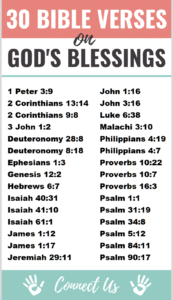 30 Inspirational Bible Scriptures On God’s Blessings – ConnectUS