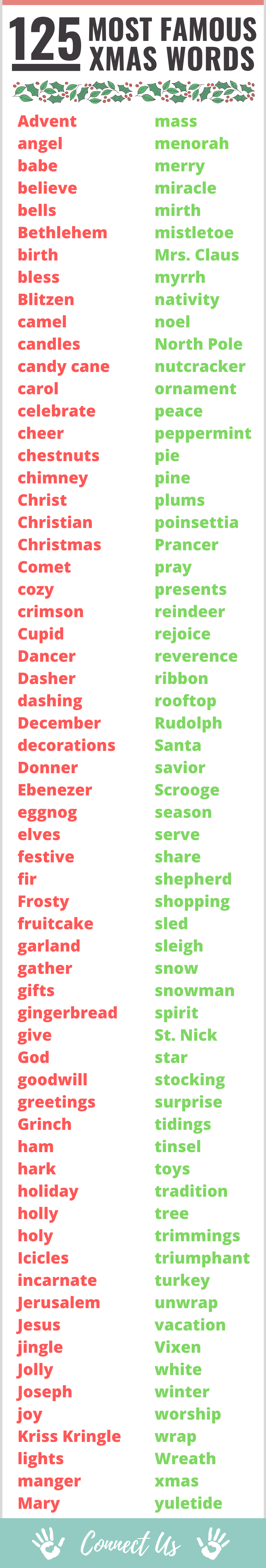 50 Most Popular Christmas Words That Start With C Connectus